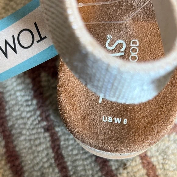 Toms Diana Crossover comfy chunky wedge espadrille Sandals neutral 8 NWT - Picture 8 of 13
